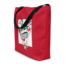 Load image into Gallery viewer, Red Run Deer MC All-Over Print Large Tote Bag