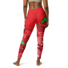 Load image into Gallery viewer, Poinsettia Red Yoga Leggings
