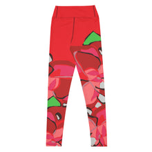 Load image into Gallery viewer, Poinsettia Red Yoga Leggings
