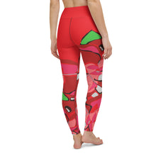 Load image into Gallery viewer, Poinsettia Red Yoga Leggings