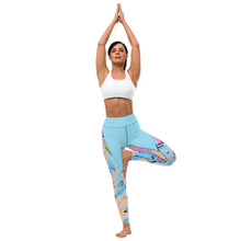 Load image into Gallery viewer, Paint Party Blue Yoga Leggings