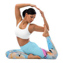Load image into Gallery viewer, Paint Party Blue Yoga Leggings