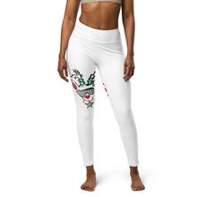 Load image into Gallery viewer, Run Deer MC White Yoga Leggings