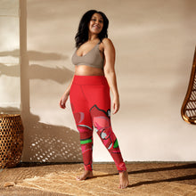 Load image into Gallery viewer, Poinsettia Red Yoga Leggings