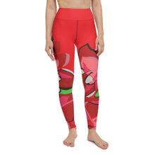 Load image into Gallery viewer, Poinsettia Red Yoga Leggings