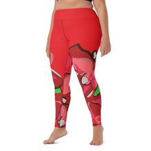 Load image into Gallery viewer, Poinsettia Red Yoga Leggings