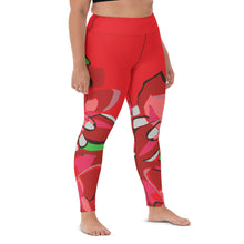 Load image into Gallery viewer, Poinsettia Red Yoga Leggings