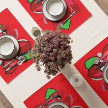 Load image into Gallery viewer, Red Poinsettia Placemat Set