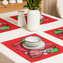 Load image into Gallery viewer, Red Poinsettia Placemat Set
