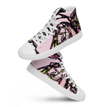 Load image into Gallery viewer, Graffiti Flower White Women’s high top canvas shoes