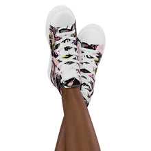 Load image into Gallery viewer, Graffiti Flower White Women’s high top canvas shoes