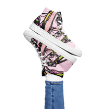 Load image into Gallery viewer, Graffiti Flower White Women’s high top canvas shoes