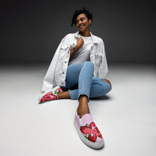 Load image into Gallery viewer, Selago Poinsettia Women’s slip-on canvas shoes
