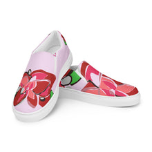 Load image into Gallery viewer, Selago Poinsettia Women’s slip-on canvas shoes