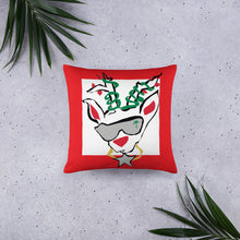 Load image into Gallery viewer, Red Holiday Deer Basic Pillow