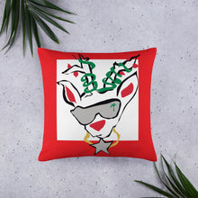 Load image into Gallery viewer, Red Holiday Deer Basic Pillow
