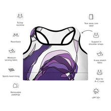 Load image into Gallery viewer, Purple Panda Padded Sports Bra